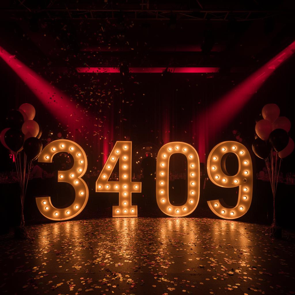 Marquee number letters at birthday celebration